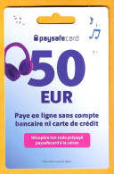 Carte Cadeau PAYSAFECARD 50 EUR - - Gift Cards