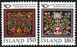 496 Iceland Carvings Embroidery MNH ** Neuf SC (ISL-136b) - Textiel