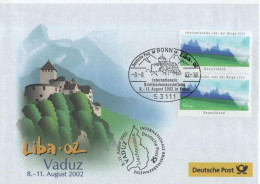 Germany Deutschland 2002 FDC Liba Briefmarkenausstellung Philatelic Exhibition, Vaduz Liechtenstein, Bonn - 2001-2010