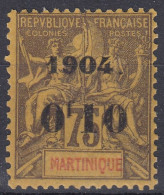 TIMBRE MARTINIQUE GROUPE SURCHARGE N° 57 NEUF * GOMME TRACE DE CHARNIERE - Unused Stamps