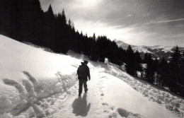 RECTO/VERSO - CPSM - LA POSTE - FACTEUR MARCHAND DANS LA NEIGE - RAYMOND DEPARDON - Autres & Non Classés