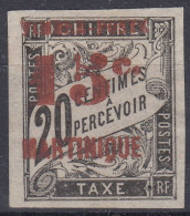 TIMBRE MARTINIQUE NON DENTELE SURCHARGE N° 25 NEUF SANS GOMME - TB MARGES - Unused Stamps