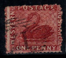 Australie-Occidentale 1861 Mi. 9 Oblitéré 80% 1 P, Cygne - Oblitérés