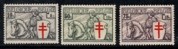 Belgique 1934 Mi. 386, 388, 389 Neuf ** 100% Contre La Tuberculose, Chevalier - Nuevos