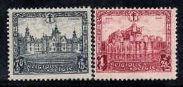 Belgique 1930 Mi. 294, 295 Neuf * MH 100% Contre La Tuberculose, Châteaux, Monuments - Unused Stamps