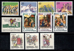 Liechtenstein 1990 Mi. 1000-1010 Neuf ** 100% Culture, Montagne, Noël - Nuovi