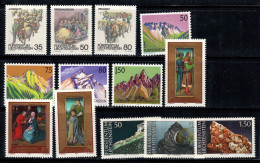 Liechtenstein 1989 Mi. 971-983 Neuf ** 100% Culture, Montagne, Noël, Minéraux - Nuovi