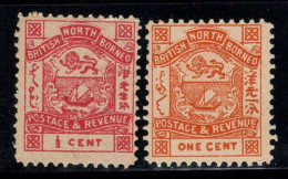 Bornéo Du Nord 1888 Mi. 25-26 Neuf ** 100% 1/2 C, 1 C - Borneo Del Nord (...-1963)