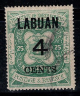 Labuan 1899 Mi. 89 Oblitéré 100% 4 C, Surimprimé - Autres & Non Classés