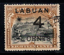 Labuan 1899 Mi. 87 Oblitéré 100% 4 C, Surimprimé - Autres & Non Classés