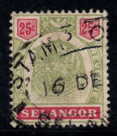 Selangor 1895 Mi. 19 Oblitéré 100% 25 C, Tigre - Selangor