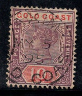 Côte D'Or 1889 Mi. 19 Oblitéré 100% Reine Victoria, 10 Sh - Côte D'Or (...-1957)