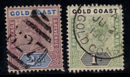 Côte D'Or 1898 Mi. 25, 28 Oblitéré 80% La Reine Victoria - Côte D'Or (...-1957)