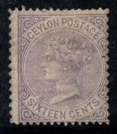 Ceylan 1872 Mi. 48 Neuf * MH 80% Reine Victoria, 16 C - Ceylan (...-1947)