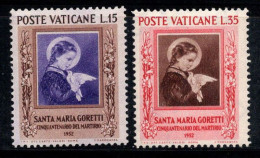 Vatican 1953 Sass. 156-157 Neuf ** 100% S. Maria Goretti - Unused Stamps