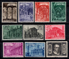 Vatican 1949 Sass. 122-131 Neuf ** 40% Basiliques - Unused Stamps