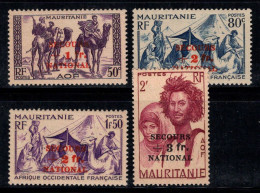 Mauritanie 1941 Yv. 119-122 Neuf ** 40% Surimprimé Aide Nationale - Neufs