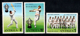 Barbuda 1975 Mi. 246-48 Neuf ** 100% Surimprimé Barbuda,Sports,Cricket - Barbuda (...-1981)