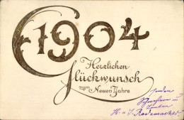 Gaufré CPA Glückwunsch Neujahr, Jahreszahl 1904 - New Year