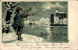 Clair De Lune Lithographie Glückwunsch Neujahr, Trompeter Von Säckingen - New Year