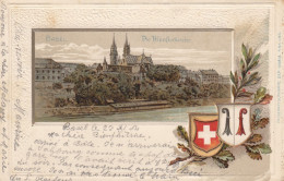 SWITZERLAND-SCHWEIZ-SUISSE-SVIZZERA-BASEL-DIE MUNFTERKIRCHE- CARTOLINA  A  RILIEVO VIAGGIATA IL 23-11-1904 - Basel