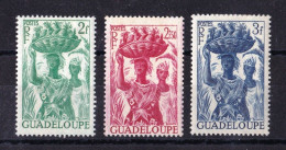 Guadeloupe, ,1947- Pineapple. Full Isuue. 2f; 2.50f; 3f- New Hinged - Unused Stamps