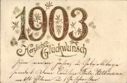 Gaufré CPA Glückwunsch Neujahr, Jahreszahl 1903 - New Year