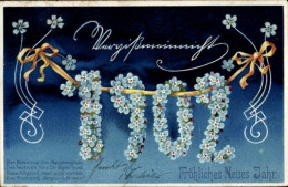 CPA Glückwunsch Neujahr, Jahreszahl 1902, Blumen - New Year