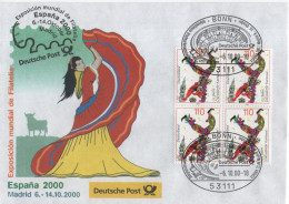 Germany Deutschland 2000 FDC ESPANA Briefmarkenausstellung Philatelic Exhibition Madrid Spain, Dance Dances Clown, Bonn - 1991-2000