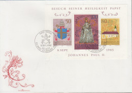 Liechtenstein - Mi.878-80 - FDC Gedenkblock Zum Besuch Papst Johannes Paul II. - Block 12 - FDC