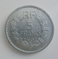 5 FRANCS 1945(C) V OUVERT  ALUMINIUM Ref 339/5 TRES RARE En SPL   Pas De Trace ,pas De Rayure Neuve Belle Patine - 5 Francs