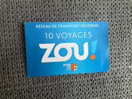 CARTE DE Transport  ZOU  Région Sud  PROVENCE  ALPES   COTE D’AZUR  10 Voyages  NICE  DIGNE - Europa