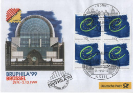 Germany Deutschland 1999 FDC BRUPHILA '99 Briefmarkenausstellung Philatelic Exhibition Brussel Belgium Brussels, Bonn - 1991-2000