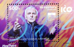 Armenia 2024, 100th Anniversary Of Charles Aznavour, MNH S/S - Armenia