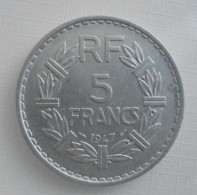 5 FRANCS 1947 V OUVERT  ALUMINIUM Ref 339/9  RARE En SUP   Pas De Trace ,pas De Rayure Neuve Belle Patine - 5 Francs