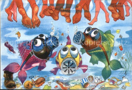 72562373 Fische Humor Gasmaske Fuesse Meer Spanien Typen  Tiere - Poissons Et Crustacés