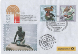 Germany 1998 FDC FRIMAERKER I FORUM Philatelic Exhibition Kopenhagen Copenhagen Denmark, Bird Birds Fauna, Bonn - 1991-2000