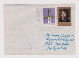 Poland Polen Pologne 1970s Cover With Colour Topic Stamps Copernicus, Szczerbiec Sword, Sent Abroad To Bulgaria (69544) - Cartas & Documentos