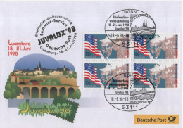 Germany Deutschland 1998 FDC JUVALUX Briefmarkenausstellung Philatelic Exhibition, Luxemburg, Bonn - 1991-2000