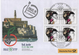 Germany Deutschland 1998 FDC ISRAEL Briefmarkenausstellung Philatelic Stamp Exhibition, Tel Aviv, Bonn - 1991-2000