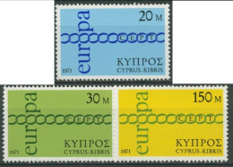 Zypern 1971 Europa: Zusammenarbeit 359/61 Postfrisch - Unused Stamps