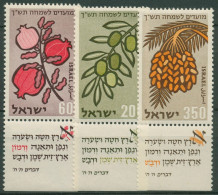 Israel 1959 Jüdische Festtage Früchte 184/86 Mit Tab Postfrisch - Nuovi (con Tab)