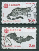 Frankreich 1986 Europa CEPT Naturschutz Katze Fledermaus 2546/47 Gestempelt - Used Stamps