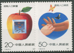 China 1991 Familienplanung Apfel Schmetterling 2352/53 A Postfrisch - Nuevos