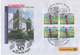 Germany Deutschland 1998 FDC STAMP Briefmarkenausstellung Philatelic Exhibition, London United Kingdom UK Bus, Bonn - 1991-2000