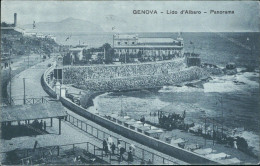 Cu70 Cartolina Genova Citta' Lido D'albaro Panorama 1918 - Genova (Genoa)