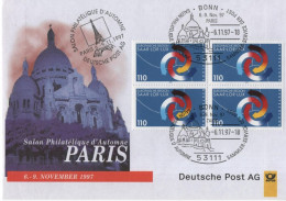 Germany Deutschland 1997 FDC Salon D'Automne Briefmarkenausstellung Philatelic Exhibition Paris France, Bonn - 1991-2000