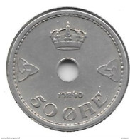 *norway 50 Ore 1940  Km 386  Xf - Noorwegen