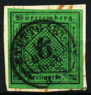 WÜRTTEMBERG AUSGABE VON 1851 Nr 3IIa Zentrisch Gestempelt BR X677722 - Usati