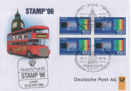 Germany Deutschland 1996 FDC STAMP Briefmarkenausstellung Philatelic Exhibition, London United Kingdom UK Bus, Bonn - 1991-2000